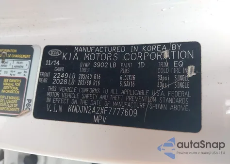 2015 Kia Soul from USA, damaged, VIN KNDJN2A2XF7777609